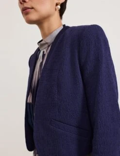 Pure Cotton Collarless Cropped Jacket -Marks and Spencer Shop pure cotton collarless cropped jacket 7