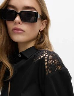 Pure Cotton Cutwork Detail Cropped Shirt -Marks and Spencer Shop pure cotton cutwork detail cropped shirt 8