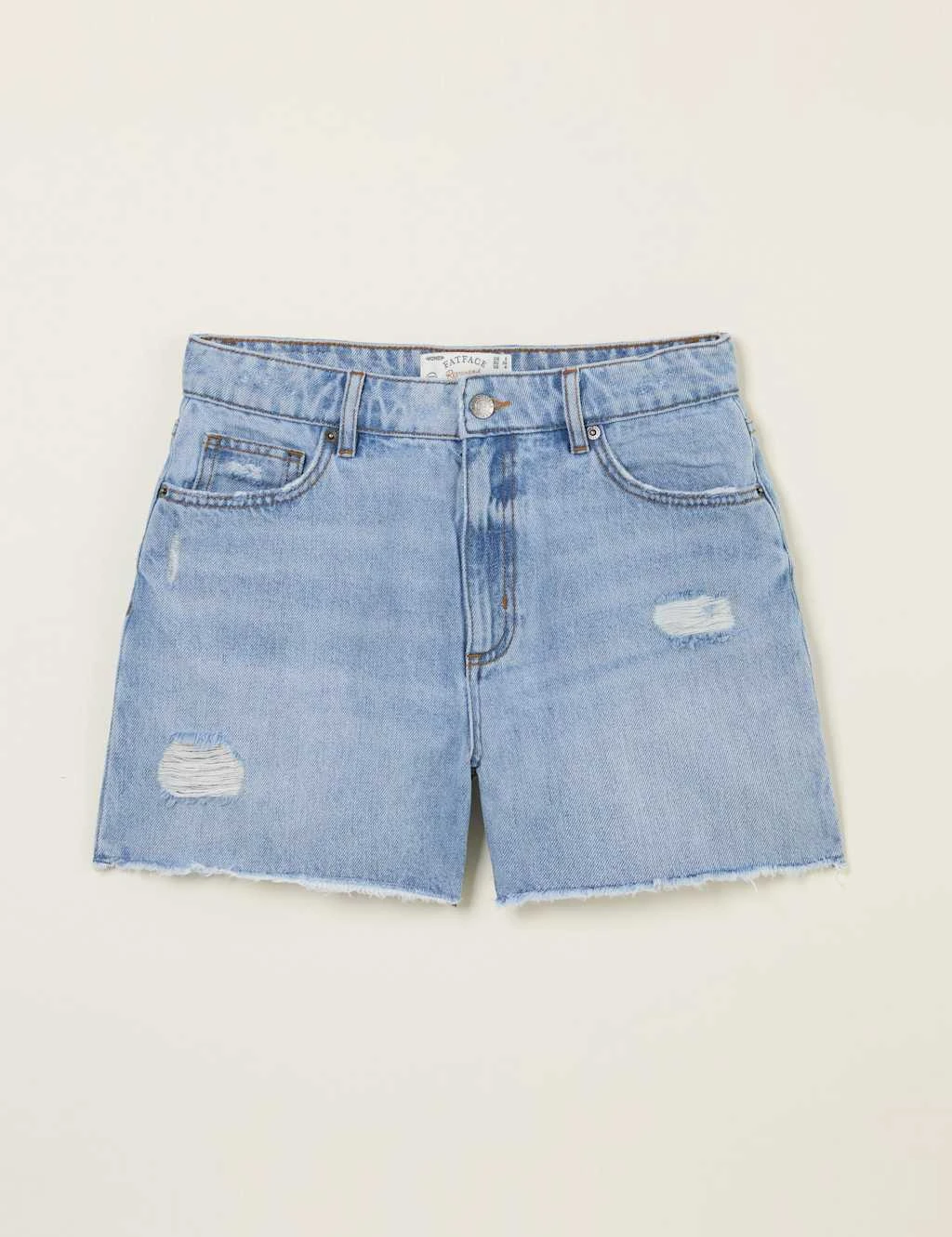 Pure Cotton Denim Distressed Mid Rise Shorts 4 Pure Cotton Denim Distressed Mid Rise Shorts - Image 2