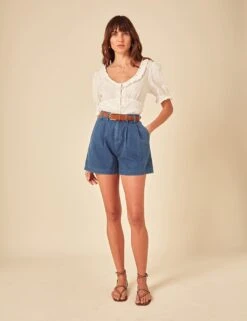 Pure Cotton Denim High Waisted Ava Shorts -Marks and Spencer Shop pure cotton denim high waisted ava shorts 5