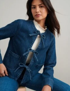 Pure Cotton Denim Relaxed Jacket -Marks and Spencer Shop pure cotton denim relaxed jacket 5