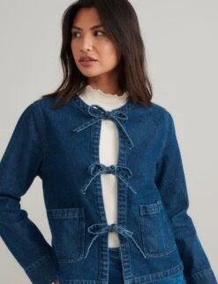 Pure Cotton Denim Relaxed Jacket -Marks and Spencer Shop pure cotton denim relaxed jacket 9