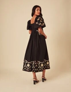 Pure Cotton Embroidered Midi Dress -Marks and Spencer Shop pure cotton embroidered midi dress 7