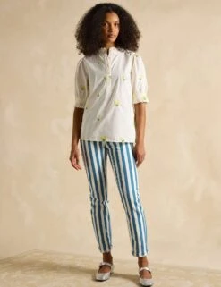 Joules Pure Cotton Embroidered Puff Sleeve Blouse 24 Joules Pure Cotton Embroidered Puff Sleeve Blouse -Marks and Spencer Shop pure cotton embroidered puff sleeve blouse 10