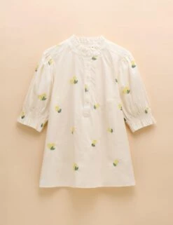 Joules Pure Cotton Embroidered Puff Sleeve Blouse 20 Joules Pure Cotton Embroidered Puff Sleeve Blouse -Marks and Spencer Shop pure cotton embroidered puff sleeve blouse 6