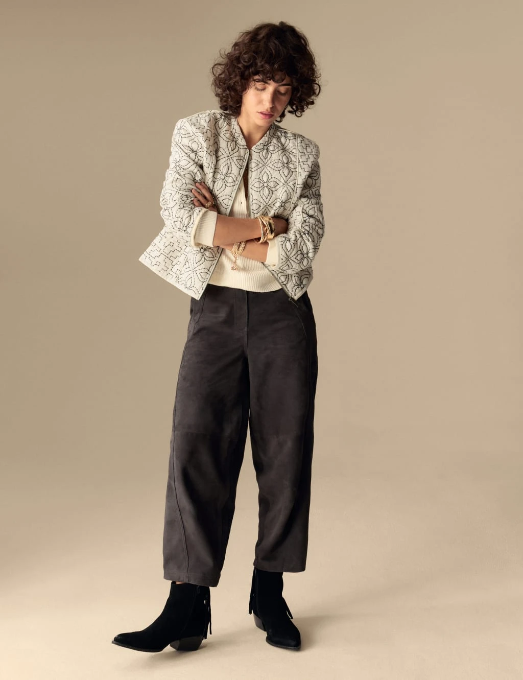 Pure Cotton Embroidered Quilted Jacket 15 Pure Cotton Embroidered Quilted Jacket - Image 13