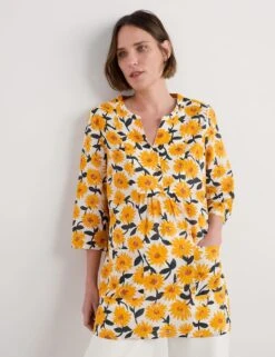 Pure Cotton Floral Notch Neck Tunic 14 Pure Cotton Floral Notch Neck Tunic -Marks and Spencer Shop pure cotton floral notch neck tunic 4