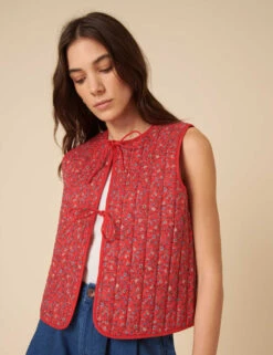Pure Cotton Floral Quilted Waistcoat -Marks and Spencer Shop pure cotton floral quilted waistcoat 9