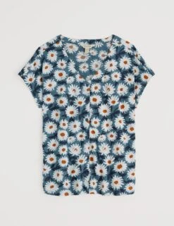 Pure Cotton Floral V-Neck Top -Marks and Spencer Shop pure cotton floral v neck top 5