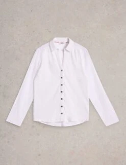 WHITE STUFF Pure Cotton Jersey Collared Shirt -Marks and Spencer Shop pure cotton jersey collared shirt 2