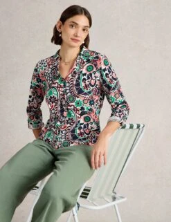 WHITE STUFF Pure Cotton Jersey Printed Shirt -Marks and Spencer Shop pure cotton jersey printed shirt 7