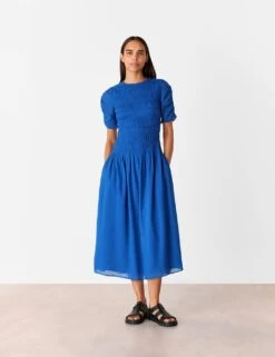 Whistles Pure Cotton Midi Skater Dress -Marks and Spencer Shop pure cotton midi skater dress 7