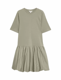 Pure Cotton Mini Drop Waist Dress -Marks and Spencer Shop pure cotton mini drop waist dress 1