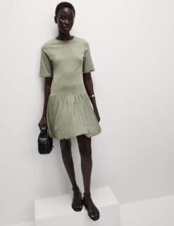 Pure Cotton Mini Drop Waist Dress -Marks and Spencer Shop pure cotton mini drop waist dress 11