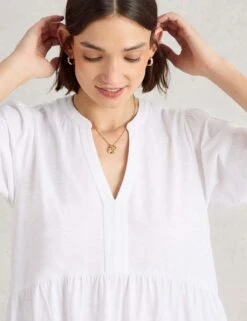 WHITE STUFF Pure Cotton Notch Neck Tunic -Marks and Spencer Shop pure cotton notch neck tunic 9