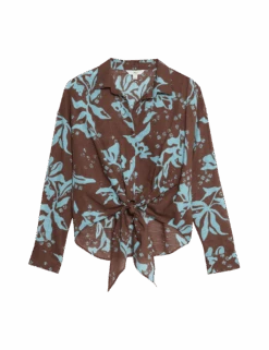 Pure Cotton Printed Button Through Beach Shirt -Marks and Spencer Shop pure cotton printed button through beach shirt