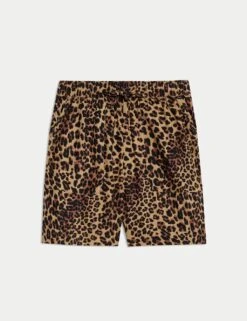 Pure Cotton Printed High Waisted Shorts -Marks and Spencer Shop pure cotton printed high waisted shorts 12