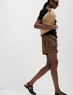 Pure Cotton Printed High Waisted Shorts -Marks and Spencer Shop pure cotton printed high waisted shorts 13