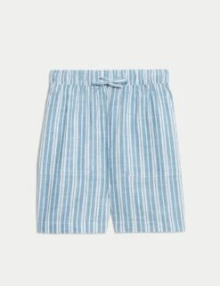 Pure Cotton Printed High Waisted Shorts -Marks and Spencer Shop pure cotton printed high waisted shorts 6