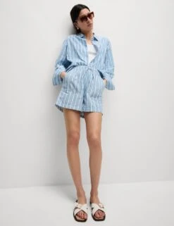 Pure Cotton Printed High Waisted Shorts -Marks and Spencer Shop pure cotton printed high waisted shorts 9