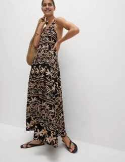 Pure Cotton Printed V-Neck Beach Dress -Marks and Spencer Shop pure cotton printed v neck beach dress 10