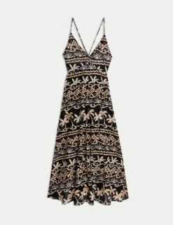 Pure Cotton Printed V-Neck Beach Dress -Marks and Spencer Shop pure cotton printed v neck beach dress 11