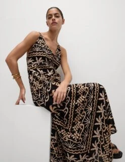 Pure Cotton Printed V-Neck Beach Dress -Marks and Spencer Shop pure cotton printed v neck beach dress 7