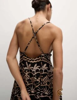 Pure Cotton Printed V-Neck Beach Dress -Marks and Spencer Shop pure cotton printed v neck beach dress 8