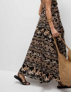 Pure Cotton Printed V-Neck Beach Dress -Marks and Spencer Shop pure cotton printed v neck beach dress 9