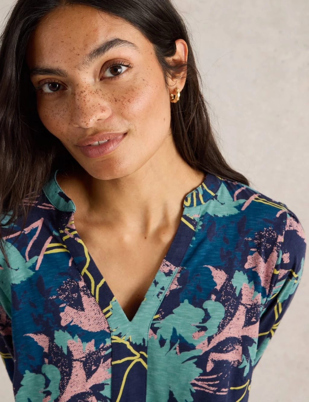 WHITE STUFF Pure Cotton Printed V-Neck Tunic 16 WHITE STUFF Pure Cotton Printed V-Neck Tunic - Image 14