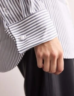 Jaeger Pure Cotton Double Cuff Relaxed Shirt -Marks and Spencer Shop pure cotton relaxed shirt 11