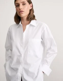 Jaeger Pure Cotton Double Cuff Relaxed Shirt -Marks and Spencer Shop pure cotton relaxed shirt 4