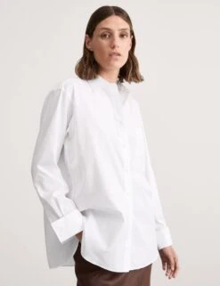 Jaeger Pure Cotton Double Cuff Relaxed Shirt -Marks and Spencer Shop pure cotton relaxed shirt 6