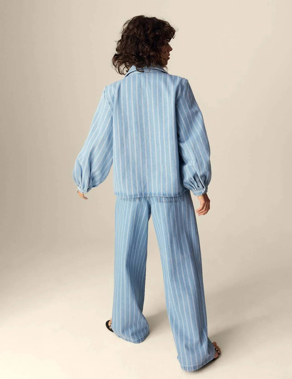 Pure Cotton Striped Tie Front Shacket 12 Pure Cotton Striped Tie Front Shacket - Image 10