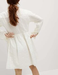 Pure Cotton Textured Mini Waisted Dress -Marks and Spencer Shop pure cotton textured mini waisted dress 10