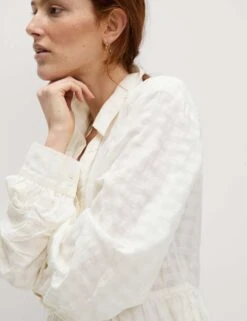 Pure Cotton Textured Mini Waisted Dress -Marks and Spencer Shop pure cotton textured mini waisted dress 13