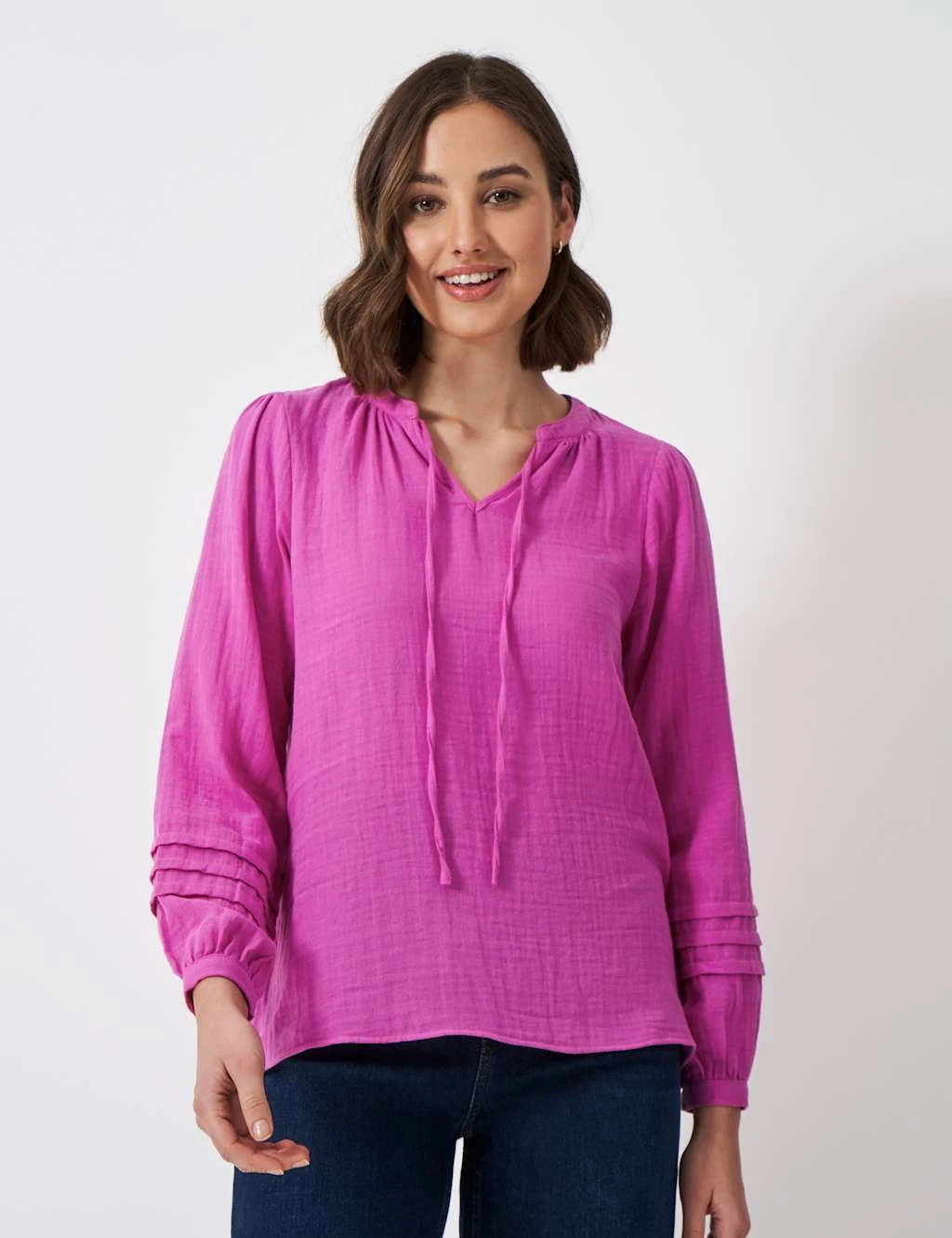 Pure Cotton Tie Neck Blouse 17 Pure Cotton Tie Neck Blouse - Image 15