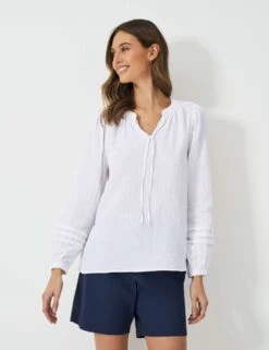 Pure Cotton Tie Neck Blouse 25 Pure Cotton Tie Neck Blouse -Marks and Spencer Shop pure cotton tie neck blouse 8