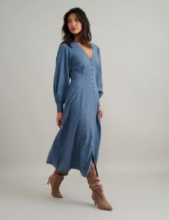 Pure Cotton V-Neck Midaxi Relaxed Tea Dress -Marks and Spencer Shop pure cotton v neck midaxi relaxed tea dress 7