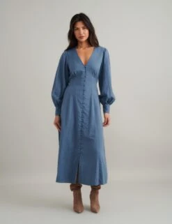 Pure Cotton V-Neck Midaxi Relaxed Tea Dress -Marks and Spencer Shop pure cotton v neck midaxi relaxed tea dress 9