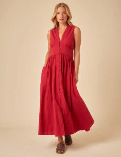 Pure Cotton V-Neck Midaxi Skater Dress -Marks and Spencer Shop pure cotton v neck midaxi skater dress 5