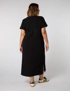 Pure Cotton V-Neck Midaxi T-Shirt Dress -Marks and Spencer Shop pure cotton v neck midaxi t shirt dress 4