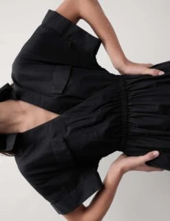 Pure Cotton V-Neck Midaxi Tiered Shirt Dress -Marks and Spencer Shop pure cotton v neck midaxi tiered shirt dress 4