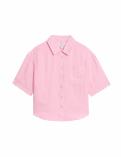Pure Linen Collared Relaxed Shirt -Marks and Spencer Shop pure linen collared relaxed shirt