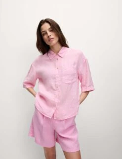 Pure Linen Collared Relaxed Shirt -Marks and Spencer Shop pure linen collared relaxed shirt 9