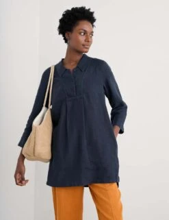 Pure Linen Collared Tunic -Marks and Spencer Shop pure linen collared tunic 4