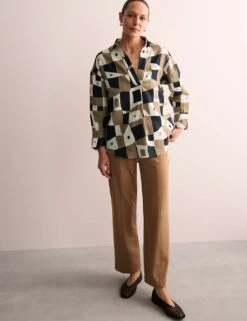 Jaeger Pure Linen Geometric Relaxed Tunic -Marks and Spencer Shop pure linen geometric relaxed tunic 10