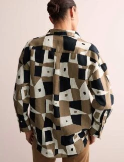 Jaeger Pure Linen Geometric Relaxed Tunic -Marks and Spencer Shop pure linen geometric relaxed tunic 9