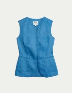 Jaeger Pure Linen Longline Waistcoat -Marks and Spencer Shop pure linen longline waistcoat 9