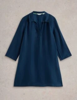 WHITE STUFF Pure Linen Printed Collared Tunic 40 WHITE STUFF Pure Linen Printed Collared Tunic -Marks and Spencer Shop pure linen printed collared tunic 18